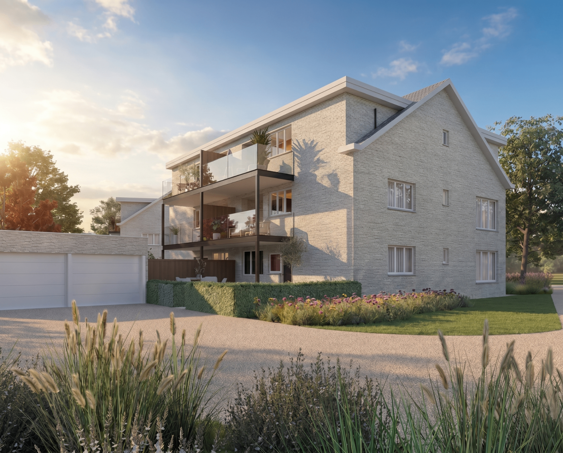 Motelaan 16 zijaanzicht met terrassen — Laarne